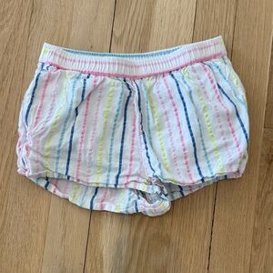 Vineyard Vines White Shorts with Pink, Blue, and Yellow Stripes